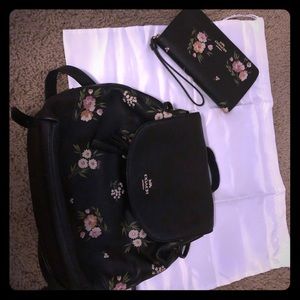 Coach back pack with wallet